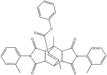 phenyl 1,14-dimethyl-4,10-bis(2-methylphenyl)-3,5,9,11-tetraoxo-4,10-diazatetracyclo[5.5.2.0~2,6~.0~8,12~]tetradec-13-ene-13-carboxylate Structure