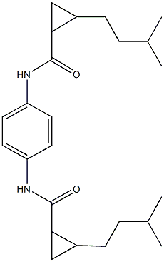 2-(3-methylbutyl)-N-[4-({[2-(3-methylbutyl)cyclopropyl]carbonyl}amino)phenyl]cyclopropanecarboxamide 구조식 이미지