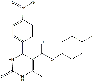 3,4-dimethylcyclohexyl 4-{4-nitrophenyl}-6-methyl-2-oxo-1,2,3,4-tetrahydro-5-pyrimidinecarboxylate 구조식 이미지