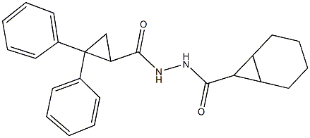 N'-(bicyclo[4.1.0]hept-7-ylcarbonyl)-2,2-diphenylcyclopropanecarbohydrazide Structure