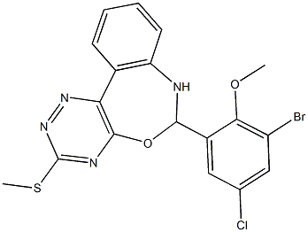 6-(3-bromo-5-chloro-2-methoxyphenyl)-3-(methylsulfanyl)-6,7-dihydro[1,2,4]triazino[5,6-d][3,1]benzoxazepine 구조식 이미지