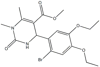 methyl 4-(2-bromo-4,5-diethoxyphenyl)-1,6-dimethyl-2-oxo-1,2,3,4-tetrahydro-5-pyrimidinecarboxylate 구조식 이미지
