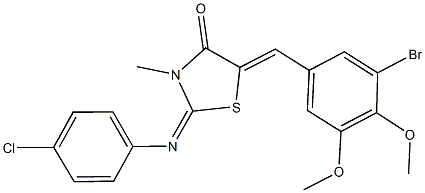 5-(3-bromo-4,5-dimethoxybenzylidene)-2-[(4-chlorophenyl)imino]-3-methyl-1,3-thiazolidin-4-one 구조식 이미지