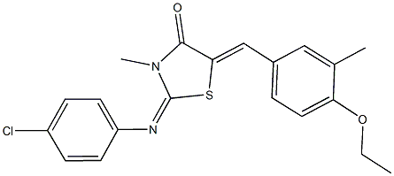 2-[(4-chlorophenyl)imino]-5-(4-ethoxy-3-methylbenzylidene)-3-methyl-1,3-thiazolidin-4-one Structure