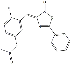 4-chloro-3-[(5-oxo-2-phenyl-1,3-oxazol-4(5H)-ylidene)methyl]phenyl acetate Structure