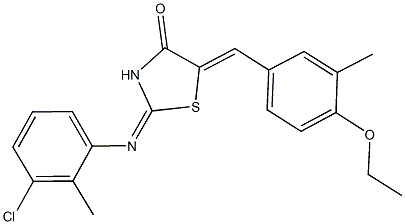 2-[(3-chloro-2-methylphenyl)imino]-5-(4-ethoxy-3-methylbenzylidene)-1,3-thiazolidin-4-one Structure