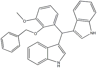 3-[[2-(benzyloxy)-3-methoxyphenyl](1H-indol-3-yl)methyl]-1H-indole 구조식 이미지