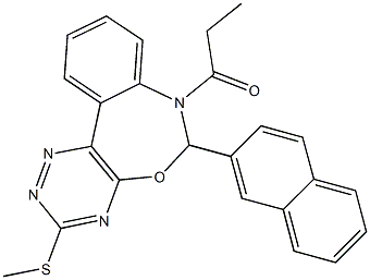 3-(methylsulfanyl)-6-(2-naphthyl)-7-propionyl-6,7-dihydro[1,2,4]triazino[5,6-d][3,1]benzoxazepine Structure