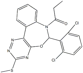 6-(2,6-dichlorophenyl)-3-(methylsulfanyl)-7-propionyl-6,7-dihydro[1,2,4]triazino[5,6-d][3,1]benzoxazepine 구조식 이미지