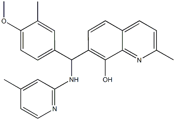 7-{(4-methoxy-3-methylphenyl)[(4-methylpyridin-2-yl)amino]methyl}-2-methylquinolin-8-ol Structure