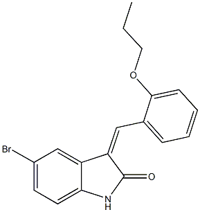 5-bromo-3-(2-propoxybenzylidene)-1,3-dihydro-2H-indol-2-one Structure