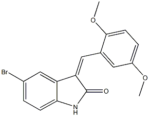 5-bromo-3-(2,5-dimethoxybenzylidene)-1,3-dihydro-2H-indol-2-one Structure