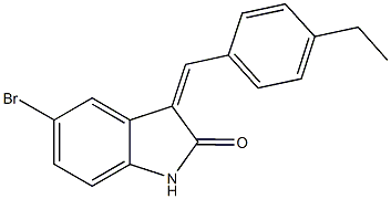 5-bromo-3-(4-ethylbenzylidene)-1,3-dihydro-2H-indol-2-one Structure