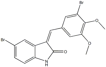 5-bromo-3-(3-bromo-4,5-dimethoxybenzylidene)-1,3-dihydro-2H-indol-2-one 구조식 이미지