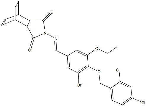 4-({3-bromo-4-[(2,4-dichlorobenzyl)oxy]-5-ethoxybenzylidene}amino)-4-azatricyclo[5.2.2.0~2,6~]undec-8-ene-3,5-dione 구조식 이미지