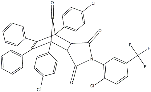 1,7-bis(4-chlorophenyl)-4-[2-chloro-5-(trifluoromethyl)phenyl]-8,9-diphenyl-4-azatricyclo[5.2.1.0~2,6~]dec-8-ene-3,5,10-trione 구조식 이미지