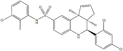 N-(3-chloro-2-methylphenyl)-4-(2,4-dichlorophenyl)-3a,4,5,9b-tetrahydro-3H-cyclopenta[c]quinoline-8-sulfonamide Structure