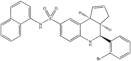 4-(2-bromophenyl)-N-(1-naphthyl)-3a,4,5,9b-tetrahydro-3H-cyclopenta[c]quinoline-8-sulfonamide Structure