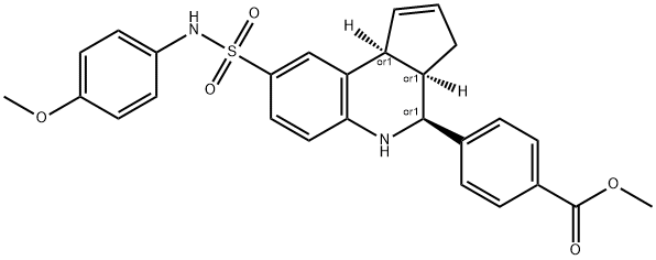 methyl 4-{8-[(4-methoxyanilino)sulfonyl]-3a,4,5,9b-tetrahydro-3H-cyclopenta[c]quinolin-4-yl}benzoate Structure