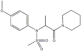 N-(4-methoxyphenyl)-N-[1-methyl-2-oxo-2-(1-piperidinyl)ethyl]methanesulfonamide Structure