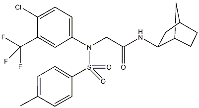 N-bicyclo[2.2.1]hept-2-yl-2-[4-chloro[(4-methylphenyl)sulfonyl]-3-(trifluoromethyl)anilino]acetamide 구조식 이미지