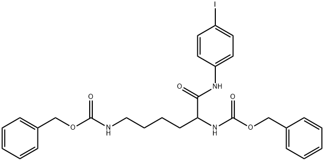 benzyl 5-{[(benzyloxy)carbonyl]amino}-1-[(4-iodoanilino)carbonyl]pentylcarbamate 구조식 이미지