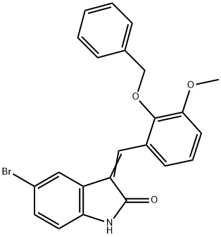 3-[2-(benzyloxy)-3-methoxybenzylidene]-5-bromo-1,3-dihydro-2H-indol-2-one Structure