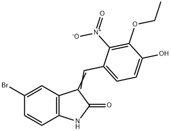 5-bromo-3-{3-ethoxy-4-hydroxy-2-nitrobenzylidene}-1,3-dihydro-2H-indol-2-one 구조식 이미지