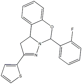 5-(2-fluorophenyl)-2-(2-thienyl)-1,10b-dihydropyrazolo[1,5-c][1,3]benzoxazine 구조식 이미지
