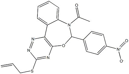 7-acetyl-3-(allylsulfanyl)-6-{4-nitrophenyl}-6,7-dihydro[1,2,4]triazino[5,6-d][3,1]benzoxazepine Structure