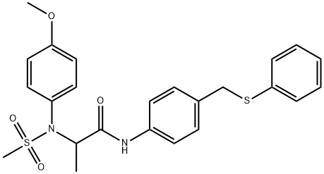 2-[4-methoxy(methylsulfonyl)anilino]-N-{4-[(phenylsulfanyl)methyl]phenyl}propanamide 구조식 이미지