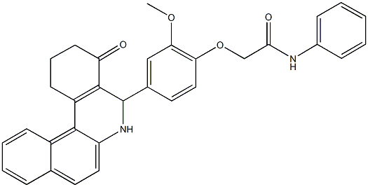 2-[2-methoxy-4-(4-oxo-1,2,3,4,5,6-hexahydrobenzo[a]phenanthridin-5-yl)phenoxy]-N-phenylacetamide 구조식 이미지