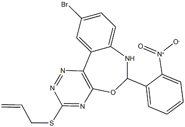 3-(allylsulfanyl)-10-bromo-6-{2-nitrophenyl}-6,7-dihydro[1,2,4]triazino[5,6-d][3,1]benzoxazepine Structure