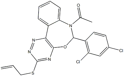 7-acetyl-3-(allylsulfanyl)-6-(2,4-dichlorophenyl)-6,7-dihydro[1,2,4]triazino[5,6-d][3,1]benzoxazepine Structure