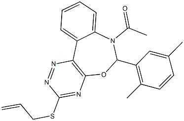 7-acetyl-3-(allylsulfanyl)-6-(2,5-dimethylphenyl)-6,7-dihydro[1,2,4]triazino[5,6-d][3,1]benzoxazepine 구조식 이미지