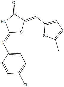 2-[(4-chlorophenyl)imino]-5-[(5-methyl-2-thienyl)methylene]-1,3-thiazolidin-4-one Structure