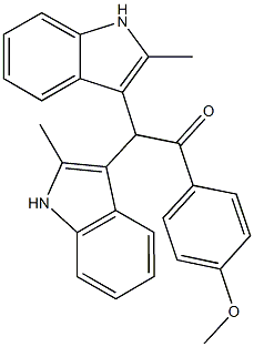 1-(4-methoxyphenyl)-2,2-bis(2-methyl-1H-indol-3-yl)ethanone 구조식 이미지