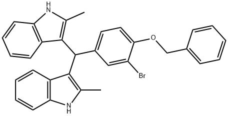 benzyl 4-[bis(2-methyl-1H-indol-3-yl)methyl]-2-bromophenyl ether Structure