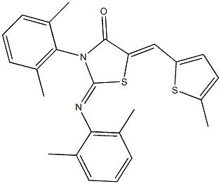 3-(2,6-dimethylphenyl)-2-[(2,6-dimethylphenyl)imino]-5-[(5-methyl-2-thienyl)methylene]-1,3-thiazolidin-4-one Structure