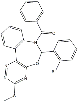 7-benzoyl-6-(2-bromophenyl)-6,7-dihydro[1,2,4]triazino[5,6-d][3,1]benzoxazepin-3-yl methyl sulfide 구조식 이미지