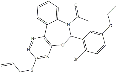 7-acetyl-3-(allylsulfanyl)-6-(2-bromo-5-ethoxyphenyl)-6,7-dihydro[1,2,4]triazino[5,6-d][3,1]benzoxazepine 구조식 이미지