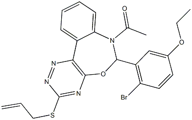 7-acetyl-3-(allylsulfanyl)-6-(2-bromo-5-ethoxyphenyl)-6,7-dihydro[1,2,4]triazino[5,6-d][3,1]benzoxazepine Structure