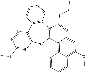 7-butyryl-6-(4-methoxy-1-naphthyl)-3-(methylsulfanyl)-6,7-dihydro[1,2,4]triazino[5,6-d][3,1]benzoxazepine 구조식 이미지