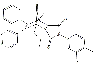 4-(3-chloro-4-methylphenyl)-1-methyl-8,9-diphenyl-7-propyl-4-azatricyclo[5.2.1.0~2,6~]dec-8-ene-3,5,10-trione 구조식 이미지