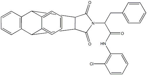 N-(2-chlorophenyl)-2-(16,18-dioxo-17-azapentacyclo[6.6.5.0~2,7~.0~9,14~.0~15,19~]nonadeca-2,4,6,9,11,13-hexaen-17-yl)-3-phenylpropanamide 구조식 이미지