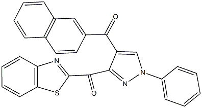 1,3-benzothiazol-2-yl[4-(2-naphthoyl)-1-phenyl-1H-pyrazol-3-yl]methanone 구조식 이미지