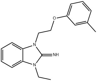 1-ethyl-3-[2-(3-methylphenoxy)ethyl]-1,3-dihydro-2H-benzimidazol-2-imine Structure