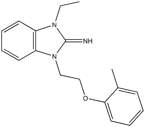 1-ethyl-3-[2-(2-methylphenoxy)ethyl]-1,3-dihydro-2H-benzimidazol-2-imine 구조식 이미지