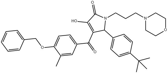 4-[4-(benzyloxy)-3-methylbenzoyl]-5-(4-tert-butylphenyl)-3-hydroxy-1-(3-morpholin-4-ylpropyl)-1,5-dihydro-2H-pyrrol-2-one Structure