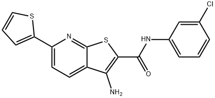 3-amino-N-(3-chlorophenyl)-6-thien-2-ylthieno[2,3-b]pyridine-2-carboxamide 구조식 이미지